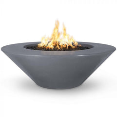 The Outdoor Plus Cazo Fire Pit Wide Ledge Grey Finish with White Background