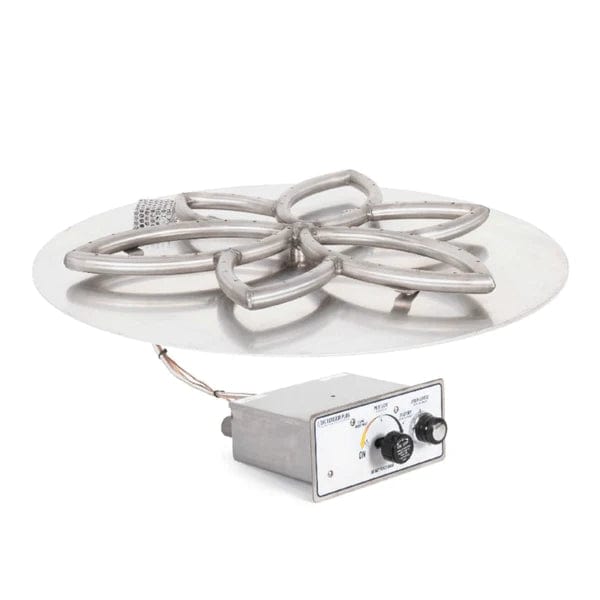The Outdoor Plus Round Flat Pan with Stainless Steel Lotus Burner and Ignition Available in Different Burner and Pan Sizes and Ignition System