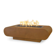 The Outdoor Plus La Jolla Fire Pit Corten Steel Finish with White Background