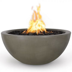 The Outdoor Plus Luna Fire Bowl Ash Finish with White Background