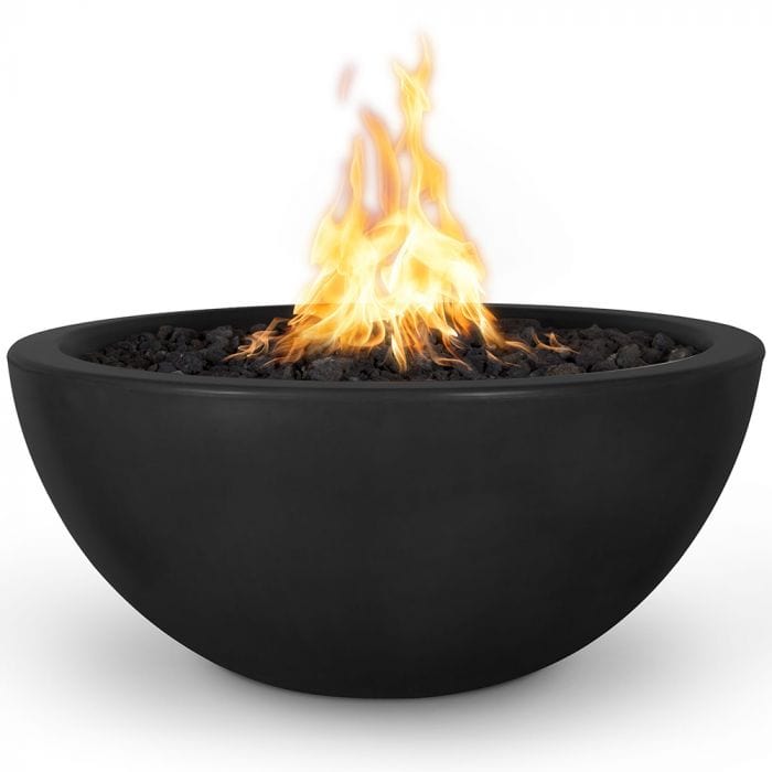 The Outdoor Plus Luna Fire Bowl Black Finish with White Background