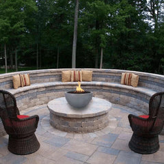 The Outdoor Plus Luna GFRC Fire Bowl in the Balcony