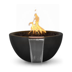 The Outdoor Plus Luna Fire and Water Bowl Black Finish with White Background