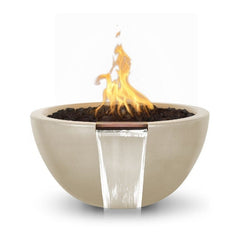 The Outdoor Plus Luna Fire and Water Bowl Vanilla Finish with White Background