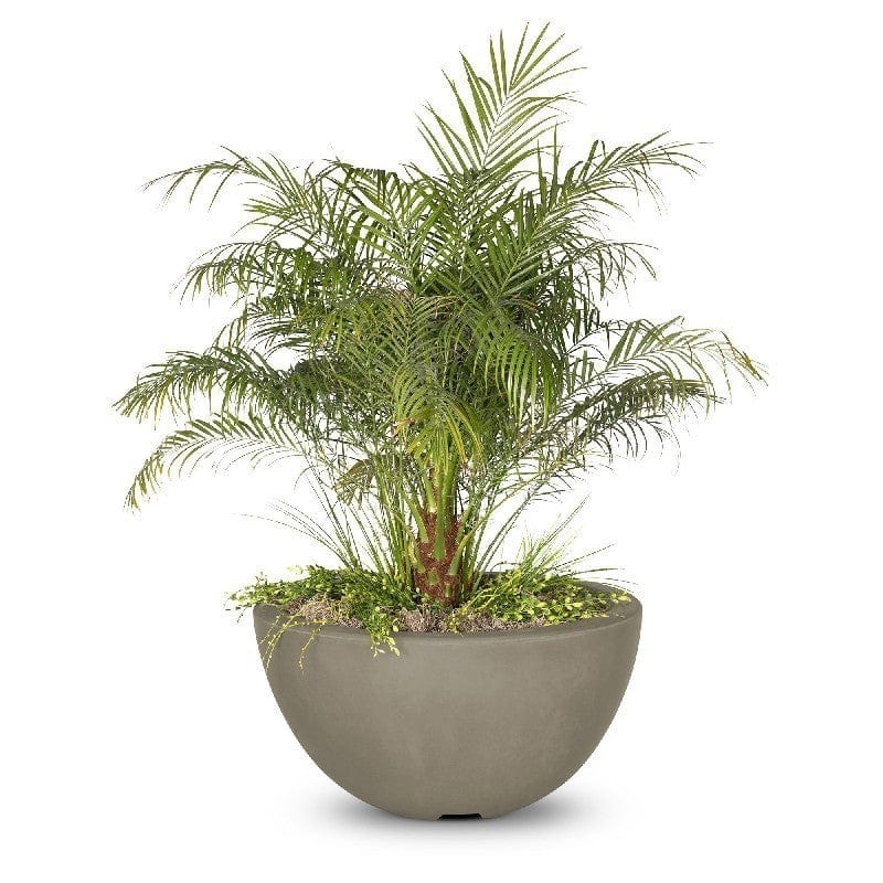 The Outdoor Plus Luna Planter Bowl Ash Finish with White Background