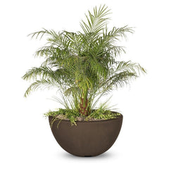 The Outdoor Plus Luna Planter Bowl Chocolate Finish with White Background