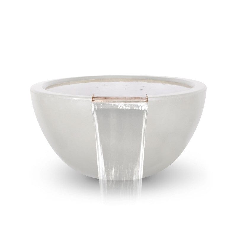 The Outdoor Plus Luna Water Bowl Limestone Finish with White Background