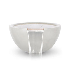The Outdoor Plus Luna Water Bowl Limestone Finish with White Background
