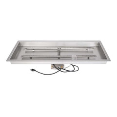 The Outdoor Plus Rectangular Drop-in Pan H Burner Stainless Steel and Power Ignition with White Background