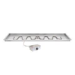 The Outdoor Plus Rectangle Drop-in Pan Switchback Burner Stainless Steel and Power Control On Off with White Background