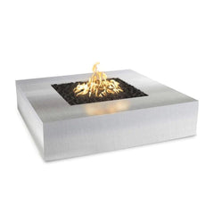 The Outdoor Plus Quad Fire Pit Stainless Steel Finish with White Background