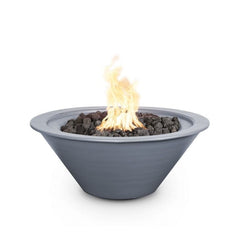 The Outdoor Plus Cazo Powder Coated Fire Bowl Grey Finish with White Background