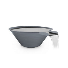 The Outdoor Plus Cazo Powder Coated Water Bowl Grey Finish with White Background