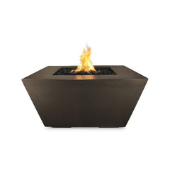 The Outdoor Plus Redan Concrete Fire Pit Chocolate Finish in White Background
