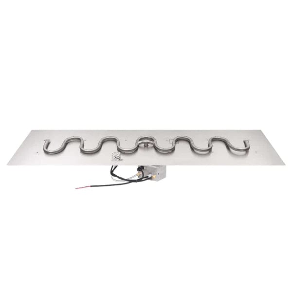The Outdoor Plus 12-inch Rectangular Flat Plate with Stainless Steel Switchback Burner with White Background