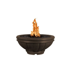 The Outdoor Plus Roma GFRC Fire Bowl Chocolate Finish in White Background