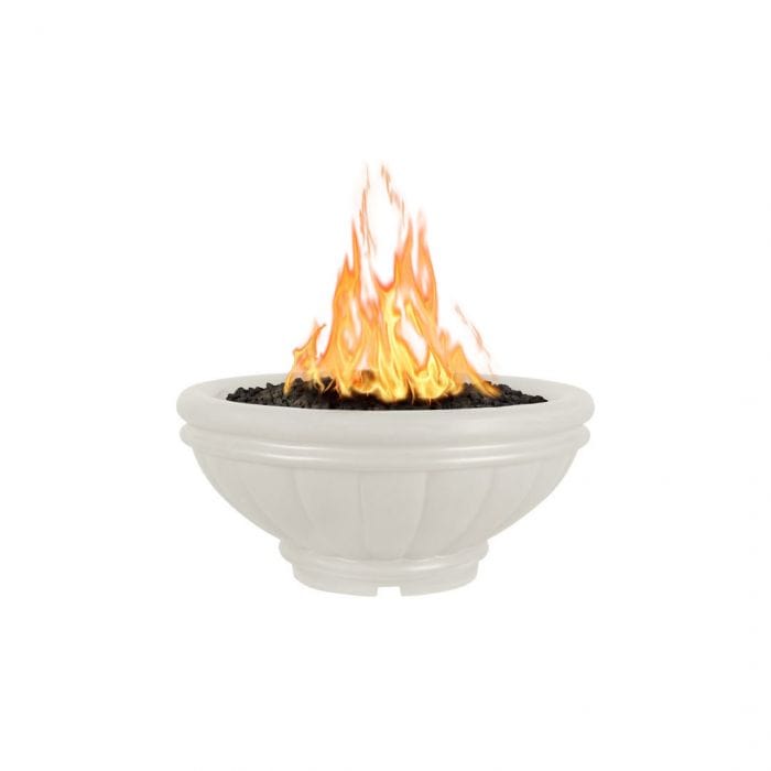 The Outdoor Plus Roma GFRC Fire Bowl Metallic Pearl Finish in White Background