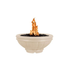 The Outdoor Plus Roma GFRC Fire Bowl Vanilla Finish in White Background