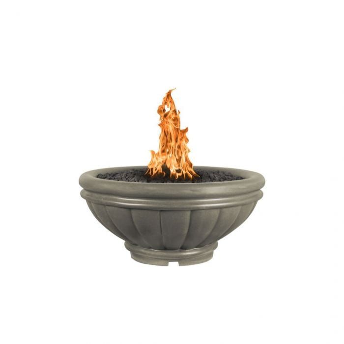 The Outdoor Plus Roma GFRC Fire Bowl Ash Finish in White Background