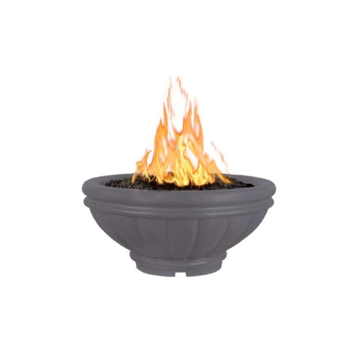 The Outdoor Plus Roma GFRC Fire Bowl Chestnut Finish in White Background