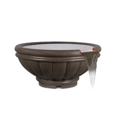 The Outdoor Plus Roma GFRC Concrete Water Bowl Chocolate Finish in White Background