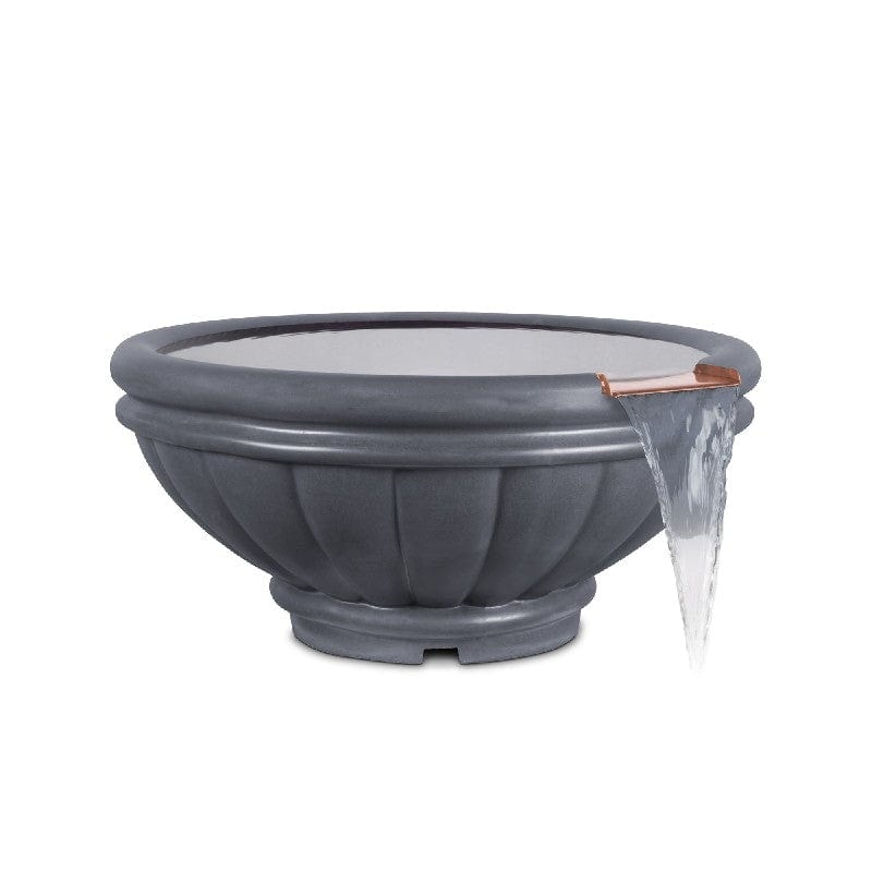 The Outdoor Plus Roma GFRC Concrete Water Bowl Gray Finish in White Background
