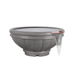 The Outdoor Plus Roma GFRC Concrete Water Bowl Natural Gray Finish in White Background