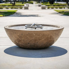 The Outdoor Plus Sedona Concrete Narrow Ledge Fire Pit with Rustic Coffee Finish in Outdoor View