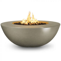 The Outdoor Plus Sedona Concrete Narrow Ledge Fire Pit in Natural Gray Finish