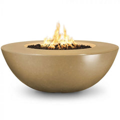 The Outdoor Plus Sedona Concrete Narrow Ledge Fire Pit in Brown Finish