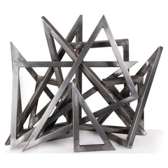 The Outdoor Plus Triangle Sculpture Stainless Steel in White Background