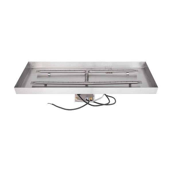 The Outdoor Plus Lipless Rectangular Drop-in Pan H-Burner with White Background
