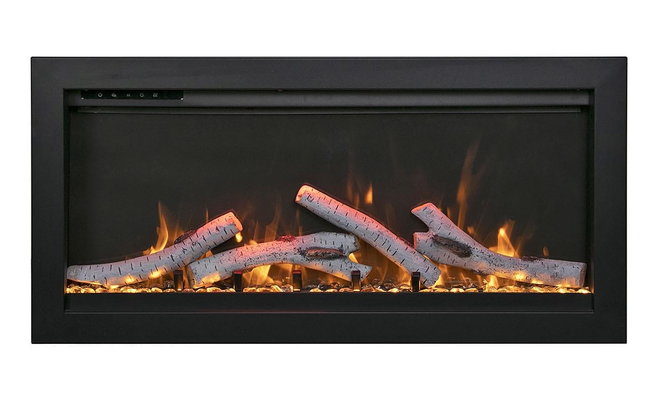 Amantii Symmetry Bespoke 60-Inch Built-In Electric Fireplace with Remote, Wifi, Media & Sound
