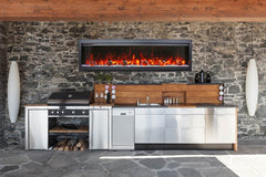 Amantii Symmetry Bespoke 60-Inch Built-In Electric Fireplace with Remote, Wifi, Media & Sound