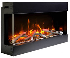 Amantii Tru-View Slim Three Sided Glass Electric Fireplace Built-In