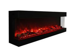 Amantii Tru-View XL Deep Three Sided Glass Electric Fireplace Built-In with Decorative Media