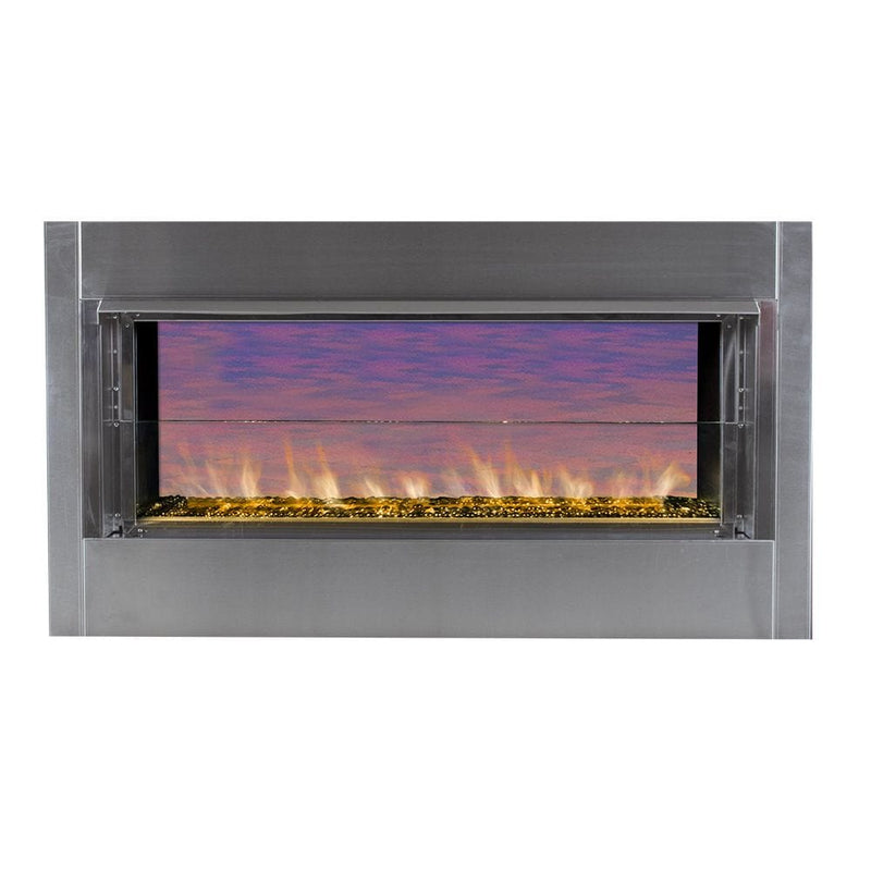 Superior VRE4543 Linear Vent-Free Outdoor Gas Fireplace with Remote and Glass Media, 43-Inch, Electronic Ignition