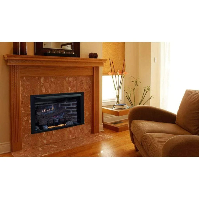 Superior VRT4032 Vent-Free Gas Fireplace with Concrete Log Set and Blower Kit, 32-Inch