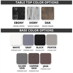 The Outdoor Plus Wood Grain Table Top Color Option and Base Color Options