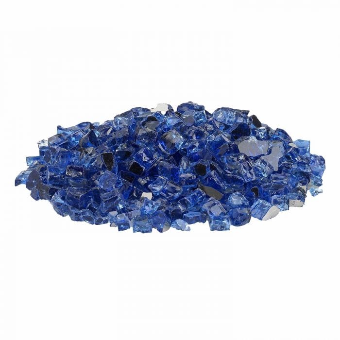 American Fire Glass 1/2-Inch Premium Fire Glass 10-Pounds, Cobalt Blue Reflective