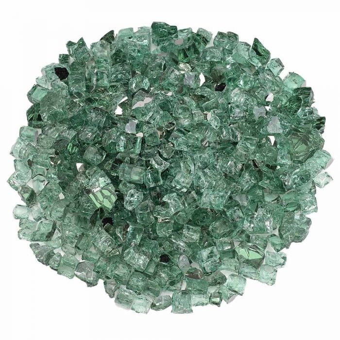 American Fire Glass AFF-EVGRF12-10 1/2-Inch Premium Fire Glass 10-Pounds, Evergreen Reflective
