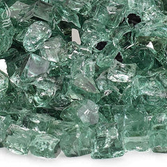 American Fire Glass AFF-EVGRF12-10 1/2-Inch Premium Fire Glass 10-Pounds, Evergreen Reflective