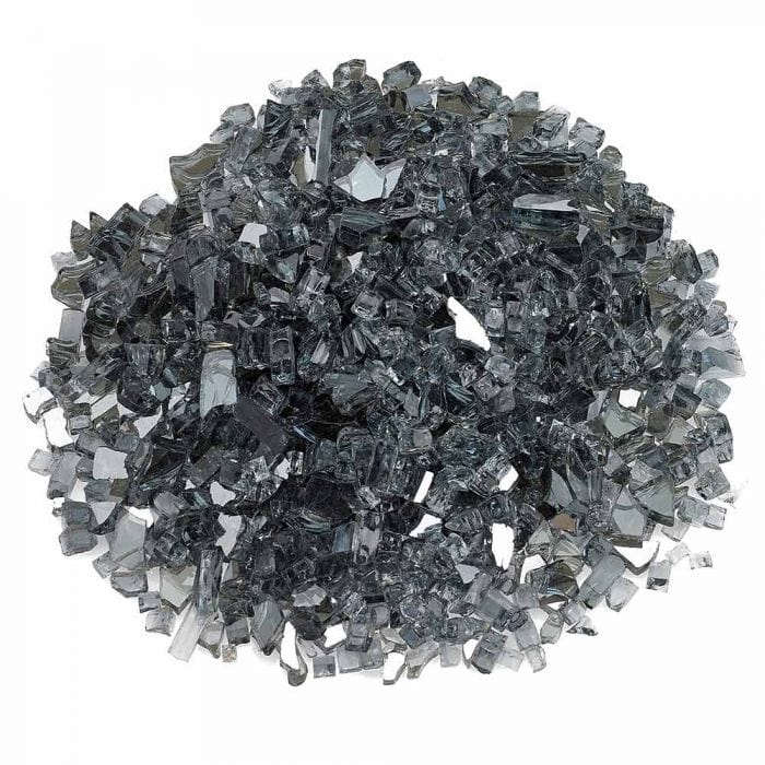 American Fire Glass AFF-GRYRF-10 1/4-Inch Premium Fire Glass 10-Pounds, Gray Reflective