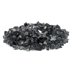 American Fire Glass AFF-GRYRF12-10 1/2-Inch Premium Fire Glass 10-Pounds, Gray Reflective