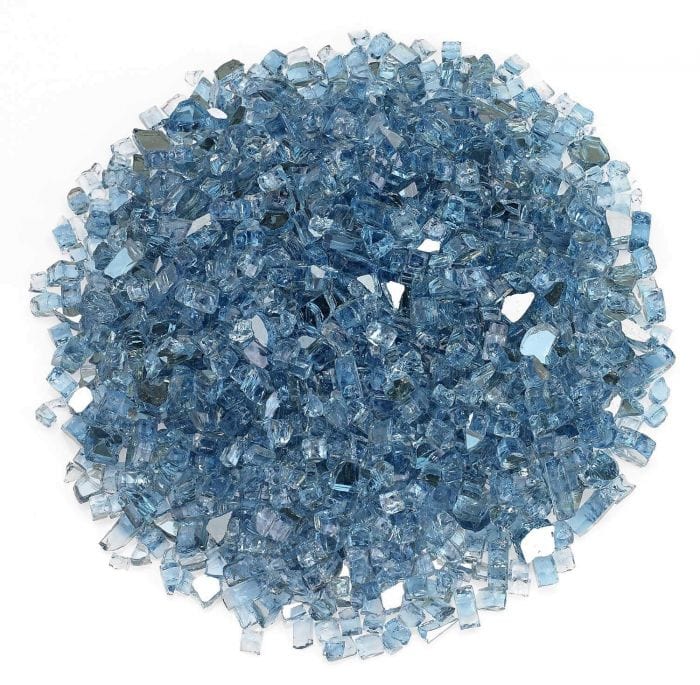 American Fire Glass AFF-PABLRF-10 1/4-Inch Premium Fire Glass 10-Pounds, Pacific Blue Reflective