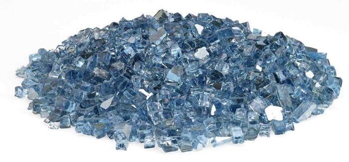 American Fire Glass AFF-PABLRF-10 1/4-Inch Premium Fire Glass 10-Pounds, Pacific Blue Reflective