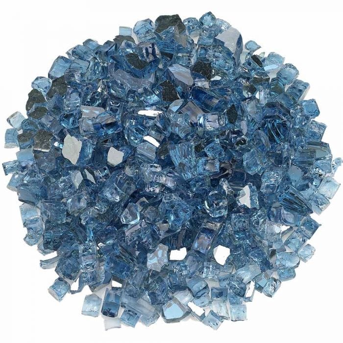 American Fire Glass AFF-PABLRF12-10 1/2-Inch Premium Fire Glass 10-Pounds, Pacific Blue Reflective