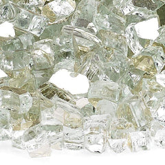 American Fire Glass AFF-PLATRF-10 1/4-Inch Premium Fire Glass 10-Pounds, Platinum Reflective
