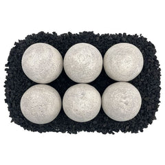 American Fire Glass AFG-FBL-CW Ceramic Lite Stone Balls, Uniform 4" Set of 6, Cottage White