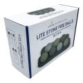 American Fire Glass AFG-FBL-CW Ceramic Lite Stone Balls, Uniform 4" Set of 6, Cottage White